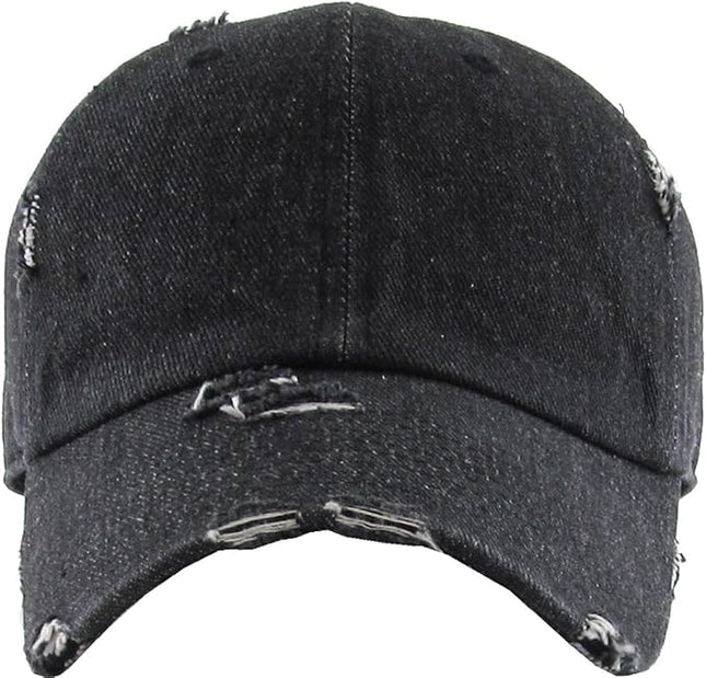 KBETHOS Vintage Washed Distressed Cotton Dad Hat Baseball Cap Adjustable Polo Trucker Unisex Style Headwear