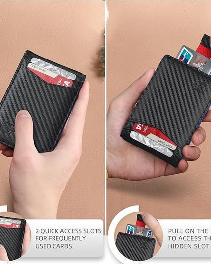 Zitahli Wallet for Men-6 Slots ID Window-Mens Wallets-Slim Wallet Classic Spring Money Clip RFID Blocking-Gift for Men