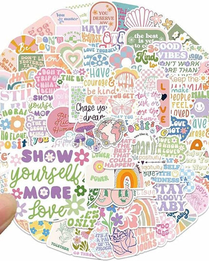 Cute Preppy Stickers Pack for Girls Women Kids 100pcs Vinyl Waterproof Aesthetic Stickers for Water Bottles Laptop Phone Pink Aesthetic Preppy Stuff, Things, Inspirational Positive Motivational Decals