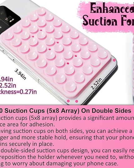 Anteel Silicone Suction Cup Phone Case Mount Double Sided, Hands-Free Strong Grip Silicon Phone Holder for Selfies and Videos, Non Slip Phone Accessories (Light Green)