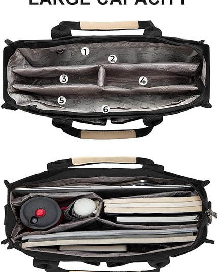 Canvas Tote Bag for Women Crossbody Work Purse with Pockets Top Handle Handbag Satchel Bags for Travel Nurse Teacher