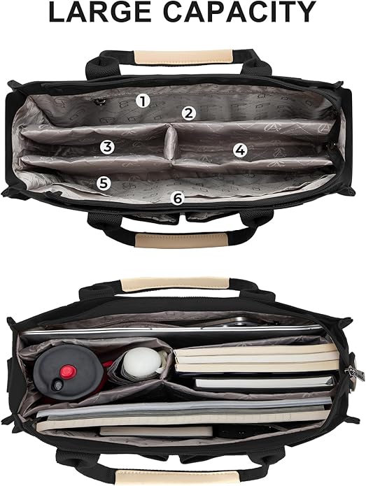 Canvas Tote Bag for Women Crossbody Work Purse with Pockets Top Handle Handbag Satchel Bags for Travel Nurse Teacher