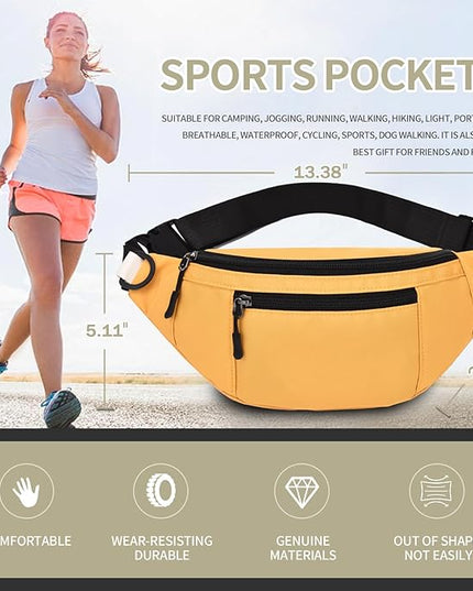 DAITET Crossbody Fanny Pack for Men&Women,Large Waist Bag & Hip Bum Bag with Adjustable Strap for Outdoors Workout Traveling Casual Running Hiking Cycling