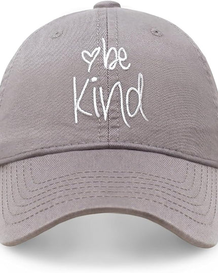 CHOK.LIDS Be Kind Trendy Womens Baseball Cap Unisex Fashion Cotton Polo Style Fun Inspirational Saying Seasonal Headwear