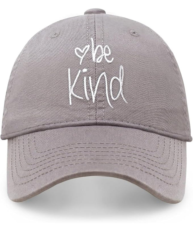 CHOK.LIDS Be Kind Trendy Womens Baseball Cap Unisex Fashion Cotton Polo Style Fun Inspirational Saying Seasonal Headwear