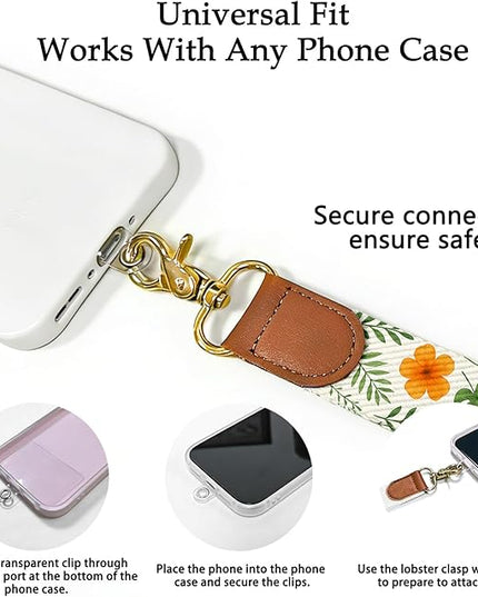 Phone Lanyard Crossbody Wrist Strap,Adjustable Vintage Botanical Cell Phone Lanyard for Phones, Car Keys, Wallet and ID Card – Universal Hands-Free Set
