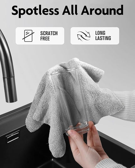 Fantasticlean Microfiber Cleaning Cloth Roll -90 Pack, Tear Away Microfiber Towels, 12" x 12", Reusable, Washable, Lint Free, Ultra Absorbent Dishcloth for All-Around Cleaning Supplies (Grey)