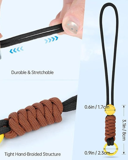 MCTi Hand Wrist Strap Lanyard, Adjustable Gloves Wrist Strap, Tight Hand-Braided Phone Lanyard, Durable Stretchable Keychain