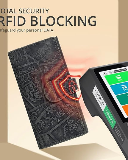 Real Leather Women Wallet Leather with RFID Blocking -Trifold Card Holder Designer Ladies Clutch with ID Window Wallets