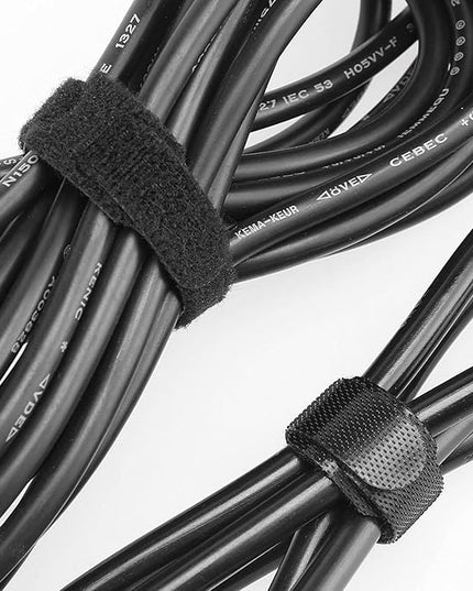 150PCS Reusable Fastener Straps - 6 Inch Cable Management Ties, Adjustable Hook & Loop Organizer Straps for Home, Office and Data Centers (Black)