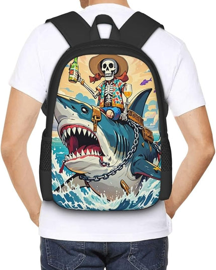 Angry Sea Animal Notebook Backpack Fits 15 Inch Laptop Lightweight Travel Backpack Trip Daypack