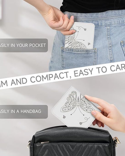 KITEVIUN Small RFID Wallet Women Ultra Thin Slim Womens Wallet Mini Compact Bifold Pocket Ladies Wallets for Women WHITE