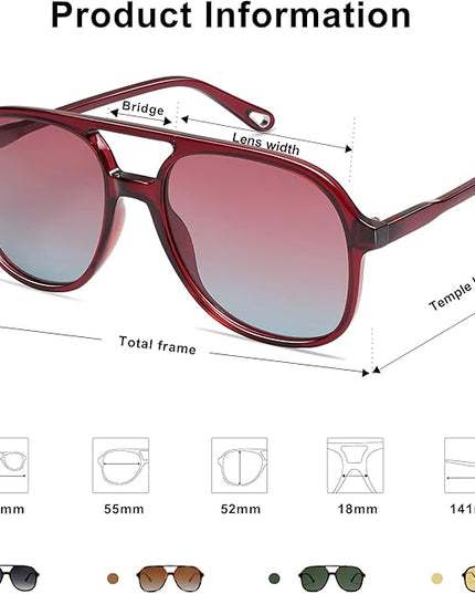 SOJOS Retro Polarized Aviator Sunglasses Womens Mens Classic 70s 80s Vintage Trendy Square Aviators SJ2174