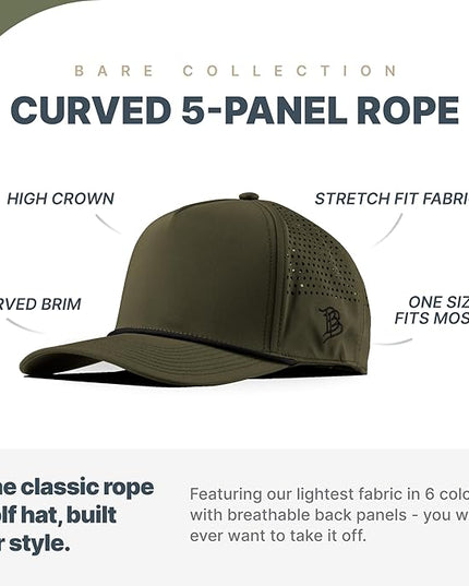 Branded Bills Party Eagle PVC Curved 5 Panel Rope Hat, Fits 7-7 7/8, Adjustable Snapback | Lightweight, Comfort Stretch
