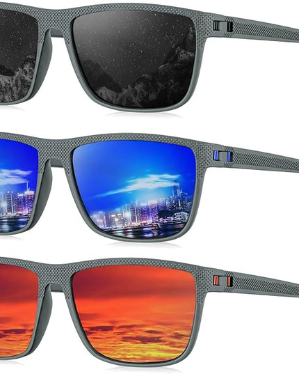 KALIYADI Polarized Sunglasses for Men, Lightweight Sun Glasses with UV Protection for Driving Fishing Golf