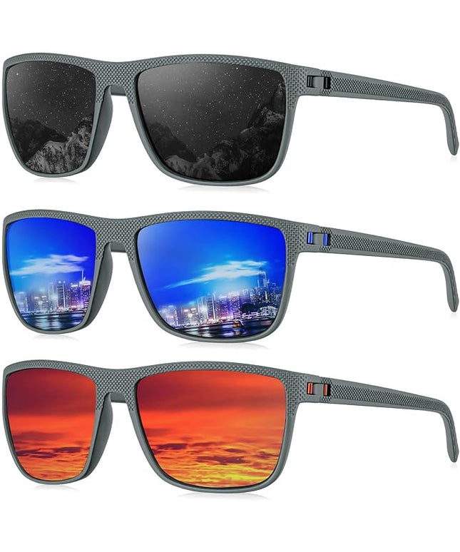 KALIYADI Polarized Sunglasses for Men, Lightweight Sun Glasses with UV Protection for Driving Fishing Golf