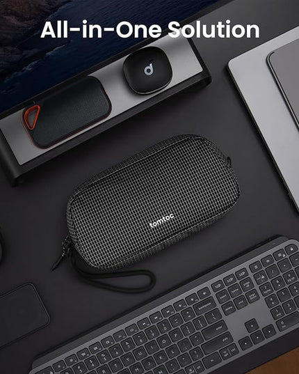 tomtoc Electronics Organizer Travel Case Performance, Water Resistant Bag Cable Tech Pouch Accessories, Carry Storage for Cord, Phone, Cables, Airpods, USB Flash Drive, Daily Items