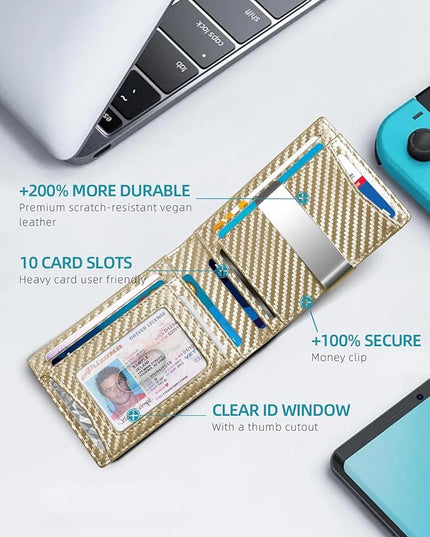 Zitahli Men's Wallets Airtag Holder Slim Rfid Leather with Gift Box