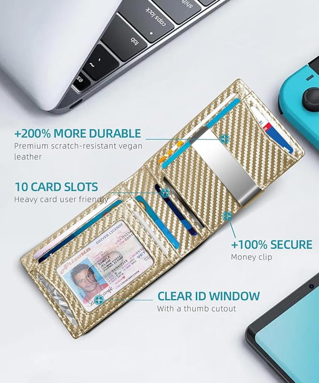 Zitahli Men's Wallets Airtag Holder Slim Rfid Leather with Gift Box