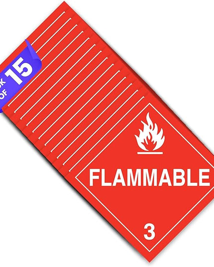 15 x Flammable Stickers and Decals | 10.75 x 10.75 Flammable Sign | Placard Sticker | Inhalation Hazard Placard | Self-adhesive, UV-resistant, Water-proof Hazard Stickers