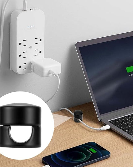 8 Sets Charger Holders for Cords, Matte Black Color Adjustable Cable Anchor Holders, Adhesive Metal Cord Clips, Cable Management Wire Organizers for Desk, Office, Nightstand