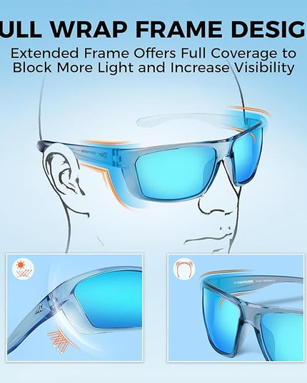 KastKing Huzzah Polarized Sport Sunglasses for Men and Women, Ideal for Driving Fishing Cycling and Running,UV Protection