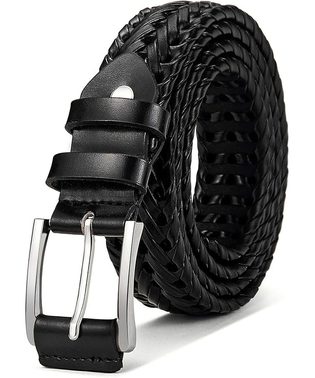 BULLIANT Mens Belts,Leather Woven Braided Belts for Gift Men Casual Jeans Golf