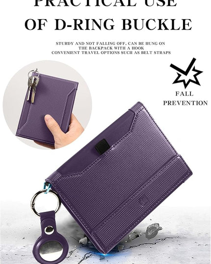 Passport Holder for Travel Essentials, RFID Blocking PU Leather Passport Wallet Cover Card holder Case Passport Book Holders for Women and Men, Dark Purple