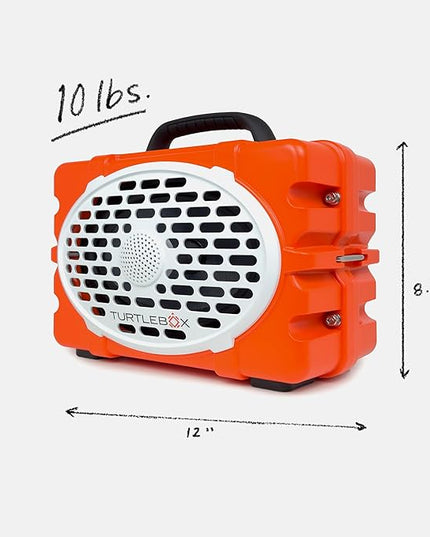 Turtlebox Original Gen 3: Portable Outdoor Bluetooth Speaker – Ultra-Loud (120dB), Waterproof (IP67), Rugged, Impact-Resistant, 3-Day Battery | Party Mode: Unlimited Pairing, Orange/Electric Blue