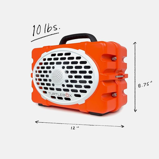 Turtlebox Original Gen 3: Portable Outdoor Bluetooth Speaker – Ultra-Loud (120dB), Waterproof (IP67), Rugged, Impact-Resistant, 3-Day Battery | Party Mode: Unlimited Pairing, Orange/Electric Blue