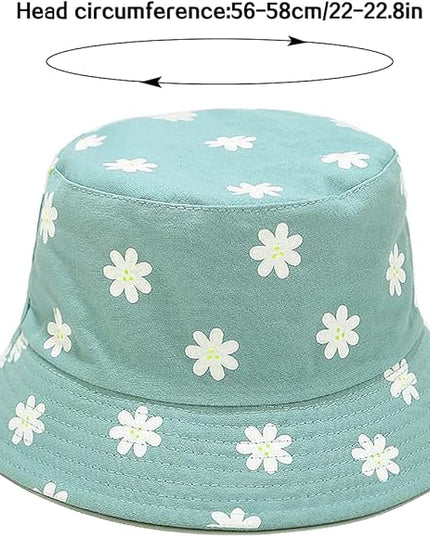 XYIYI Cute Bucket Hat Beach Fisherman Hats for Women, Reversible Double-Side-Wear