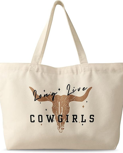 Large Tote Bag for Women - Canvas Tote Bag with Zipper Aesthetic Reusable Shoulder Bag for Gym, Travel, Work