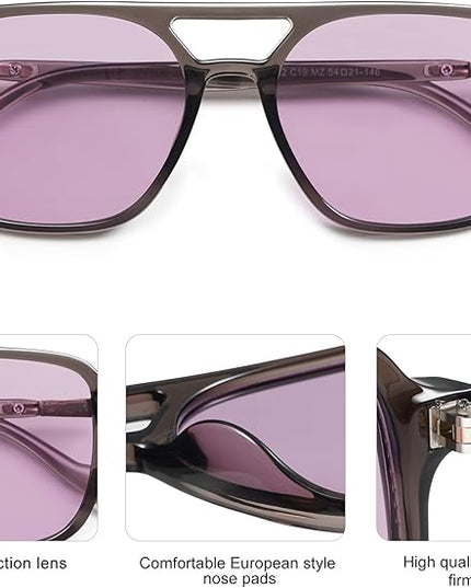 SOJOS Retro Aviator Sunglasses for Women Men,Trendy Rectangle Womens Mens Shades Sun Glasses SJ2202