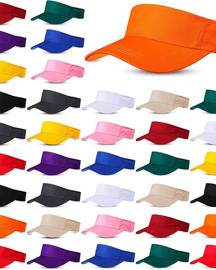 Silkfly 36 Pack Sun Visor Hats Adjustable Sports Athletic hat UV Protection Sun Visor Cap for Men Women Tennis Running Golf