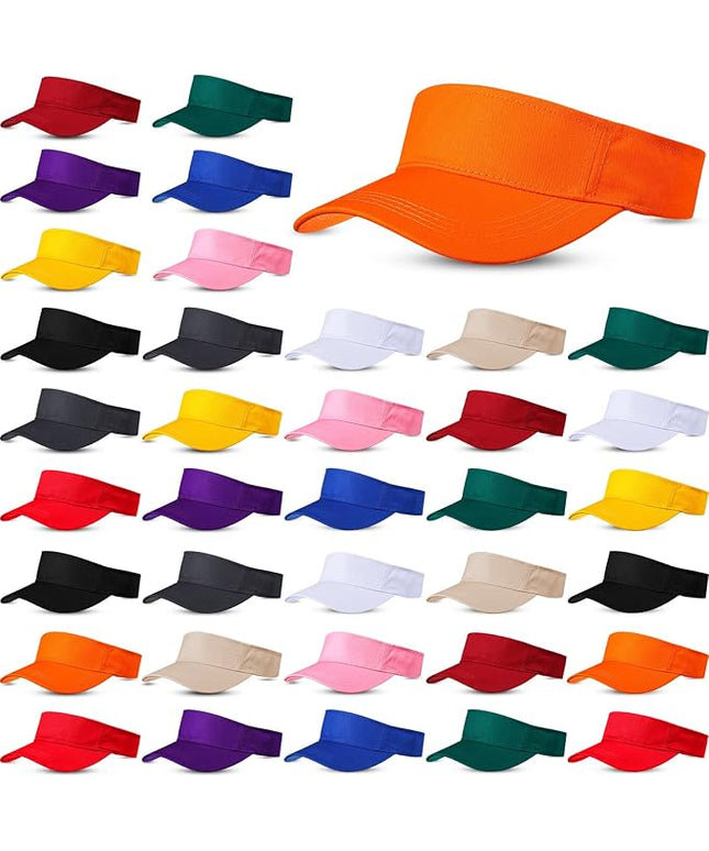 Silkfly 36 Pack Sun Visor Hats Adjustable Sports Athletic hat UV Protection Sun Visor Cap for Men Women Tennis Running Golf