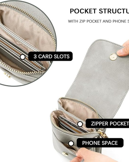 BOSTANTEN Vegan Leather Small Crossbody Bags for Women Designer Cell Phone Bag Wallet Purses Adjustable Strap