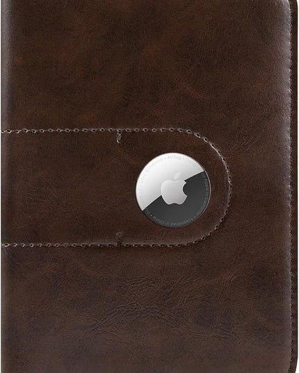 Passport Holder with AirTag Slot - Unisex Slim Travel Wallet, Passport Cover Card Organizer for Trips (Brown)