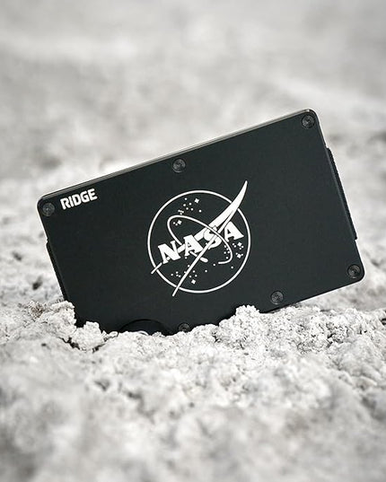 Ridge Wallets for Men Compatible with Magsafe - Slim Minimalist Compact Wallet and Card Holder, RFID Protected Front Pocket Wallets for Men with Integrated Cash Strap (Nasa Nebula)