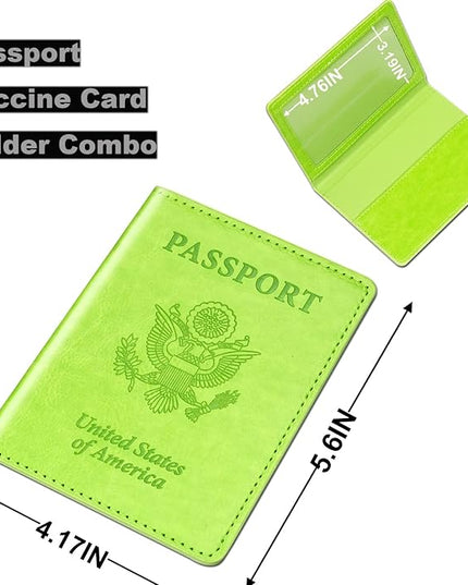 Herain Green & Orange Passport Holder for Travel, Cruise Essentials Passport Wallet Cover Case for Family Women Men, Travel Accessorie Gifts Must Haves Passports Book Protector