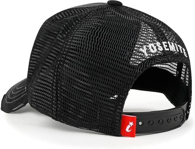 ililily Premium Howels Embroidery Vintage Baseball Cap Distressed Trucker Hat