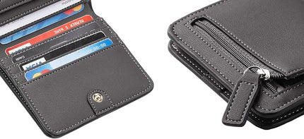 Toughergun Women’s Small Slim Leather Wallet with RFID Protection, Compact Bifold Mini Purse with Clear ID Window