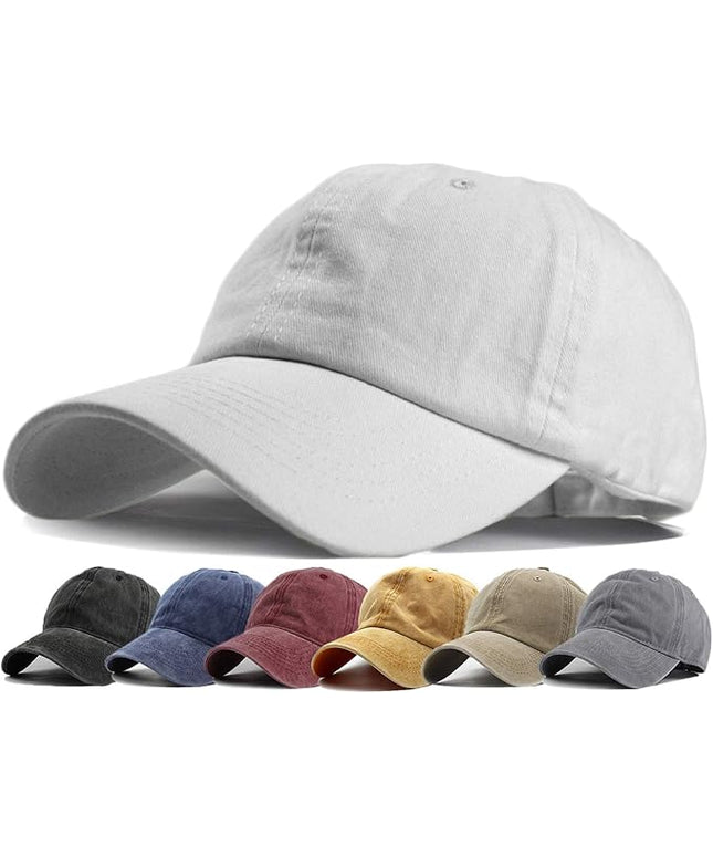 HH HOFNEN Men Women Washed Distressed Twill Cotton Baseball Cap Vintage Adjustable Dad Hat