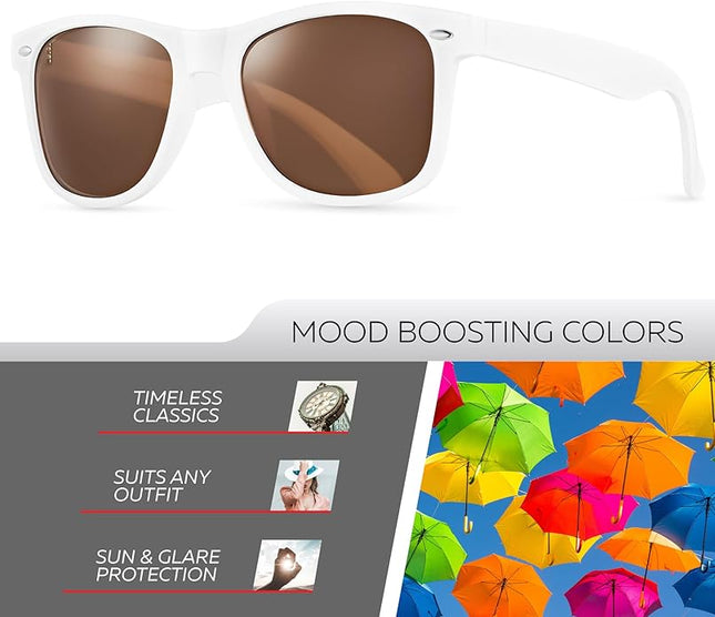 Retro Rewind Polarized Sunglasses for Men and Women - UV Protection Classic Sun Glasses