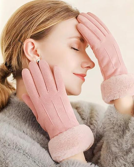 Vagasi Winter Gloves for Women, Touch Screen Cold Weather Thermal Warm Windproof Gloves, Soft Thick Fleece Lining Glove