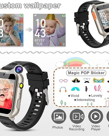 Phyulls Smart Watch for Kids with 39 Puzzle Games Camera Video Recorder Music Alarm Calculator Calendar Flashlight Pedometer Birthday Gift for 3-12 Year Old Boys and Girls