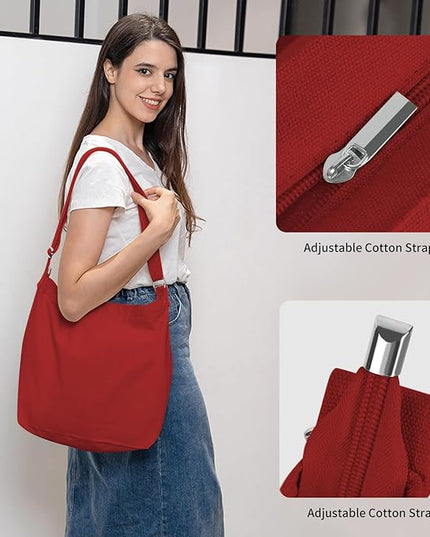 Women's blank large Size Canvas Crossbody Tote Handbags Shoulder Bag