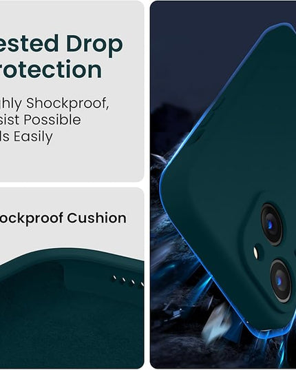 FireNova Designed for iPhone 15 Case, Silicone Upgraded [Camera Protection] Phone Case with [2 Screen Protectors], Soft Anti-Scratch Microfiber Lining Inside, 6.1 inch, Teal