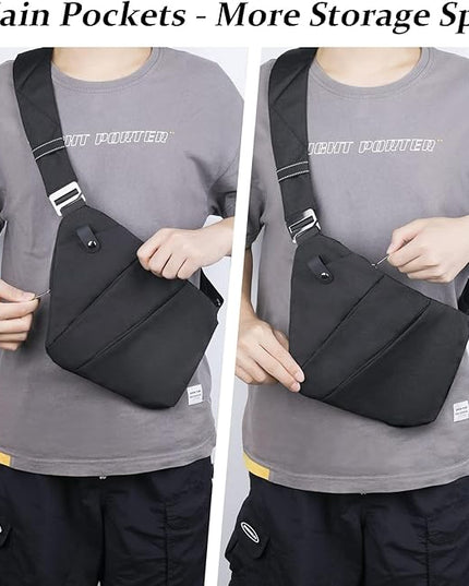 VADOO Sling Bag for Men and Women, Anti theft Crossbody Bag Lightweight Shoulder Chest Bag for Travel Gym