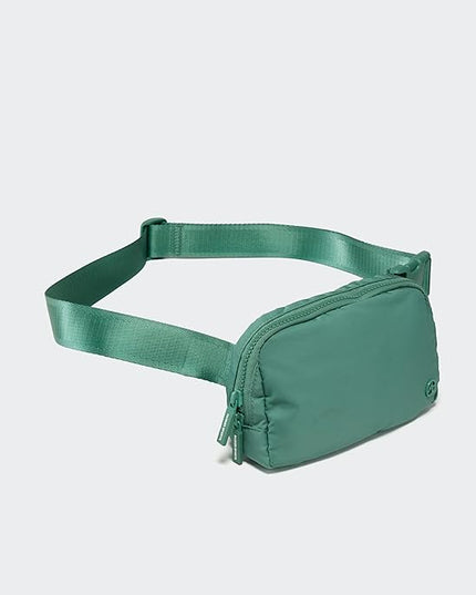 Pander Two Way Zipper Fanny Pack Nylon Everywhere Belt Bag for Women, Water Repellent Waist Packs, Crossbody Bags with Adjustable Strap (Eucalyptus Green)