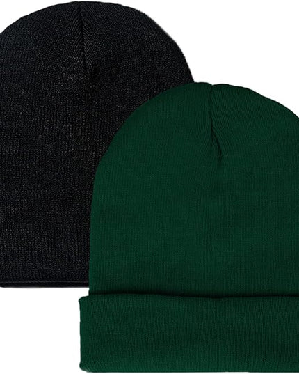 ZOORON 1&2 Pack Beanie for Men Women Slouchy Beanie Hats Winter Knit Caps Soft Ski Hat Unisex